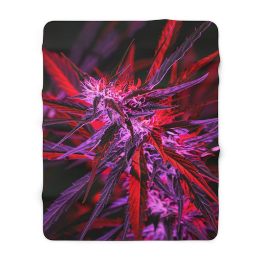 Into The Cannabis Galaxy Sherpa Fleece Blanket