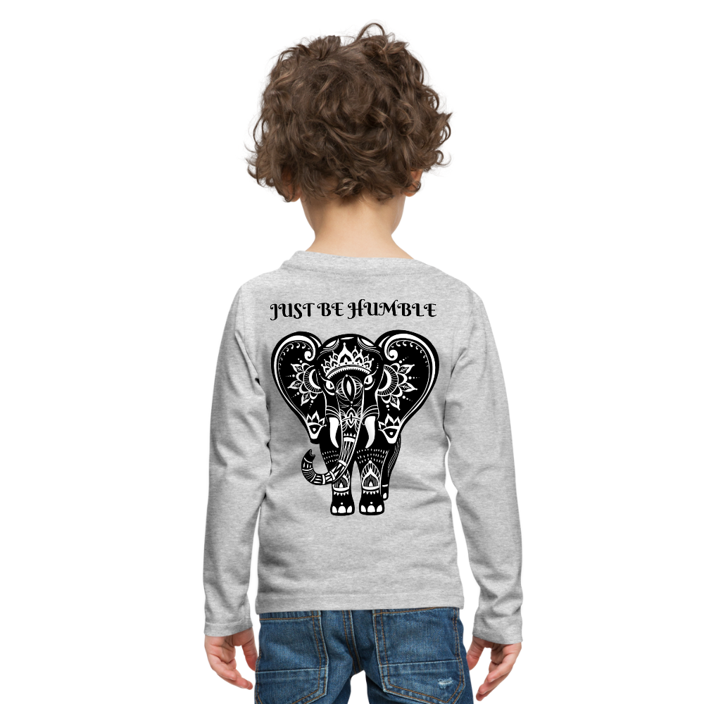 Just Be Kind, Just Be Humble Kids' Premium Long Sleeve T-Shirt - heather gray