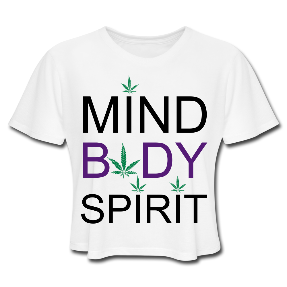 Mind Body Spirit Women's Cropped T-Shirt - white
