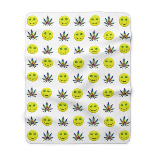 Faccina Cannabis Sherpa Fleece Blanket