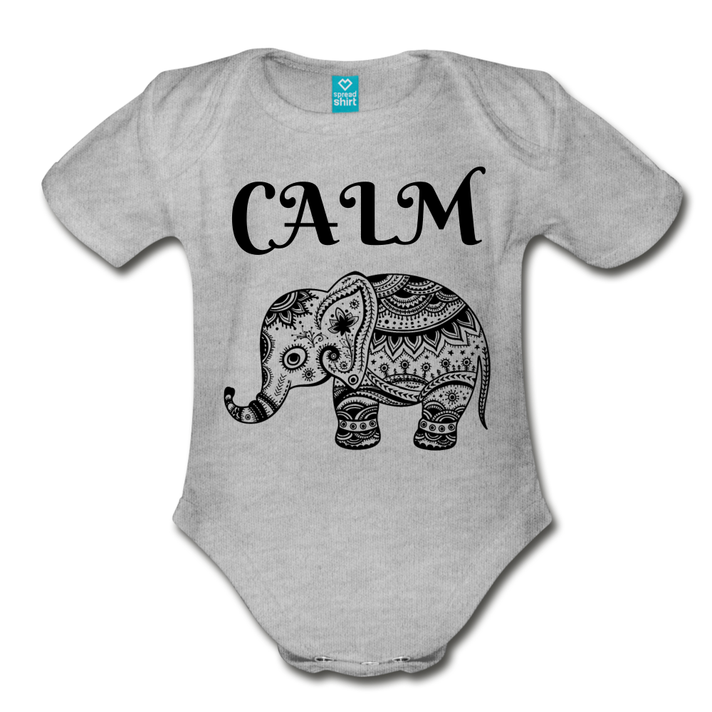 Organic Short Sleeve Baby Bodysuit - heather gray