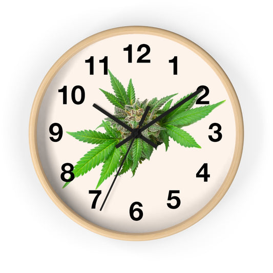 Semplicemente Cannabis Wall Clock- Off White