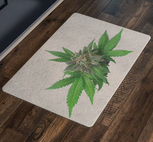 Semplicemente Cannabis Door Mat- Off White