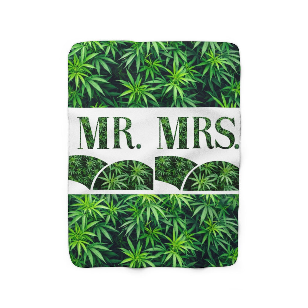 Mr. & Mrs. Cannabis Sherpa Fleece Blanket