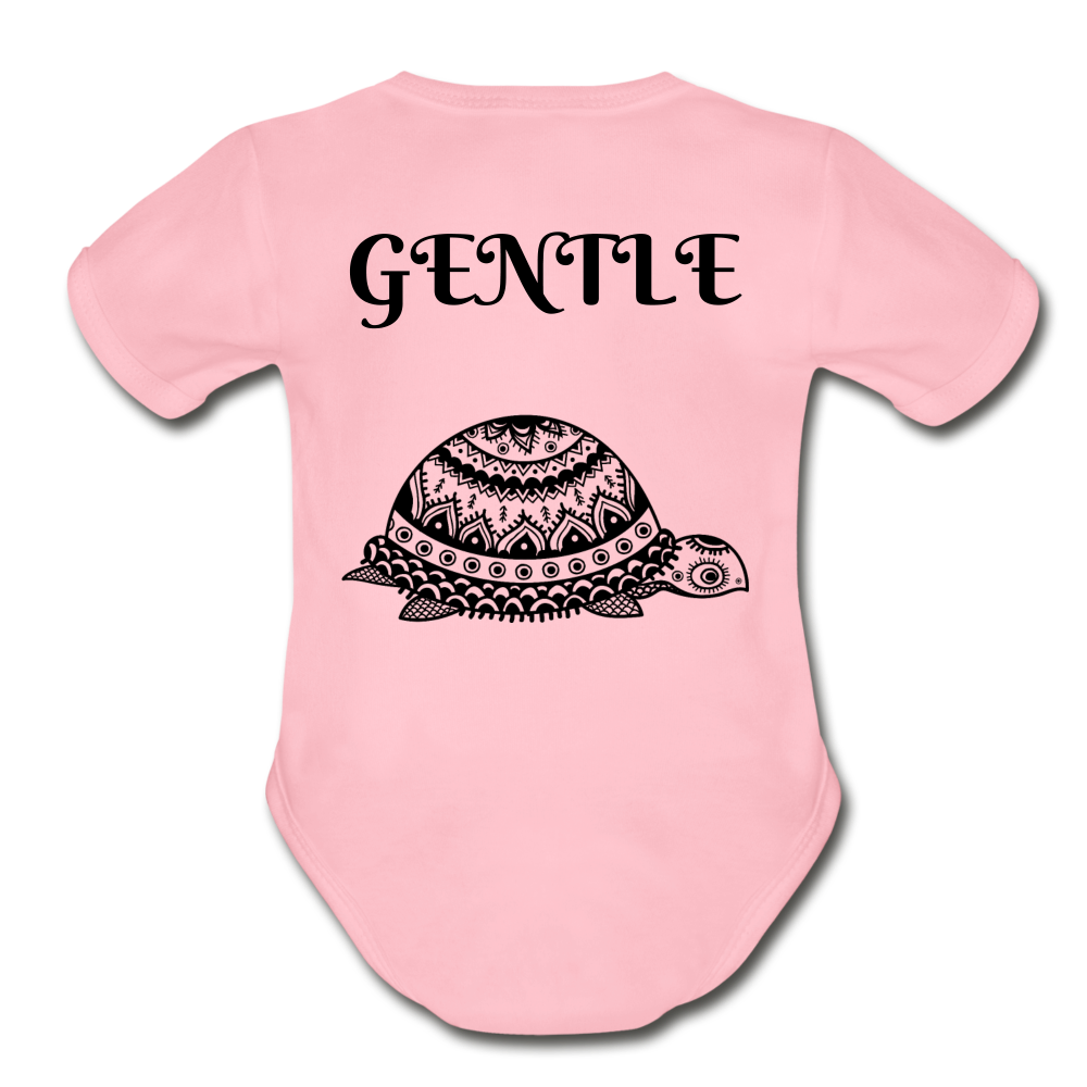 Organic Short Sleeve Baby Bodysuit - light pink