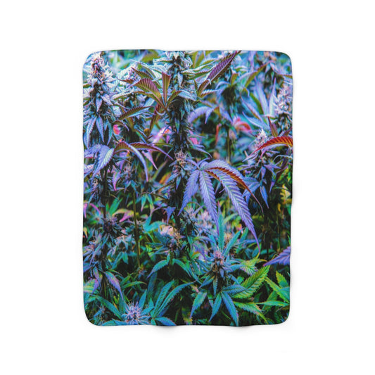 The Rainbow Cannabis Sherpa Fleece Blanket