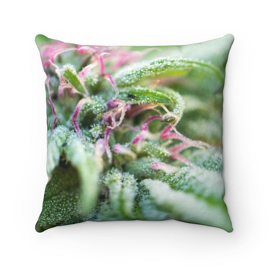 Blooming With Purple Cannabis Spun Polyester Square Pillow
