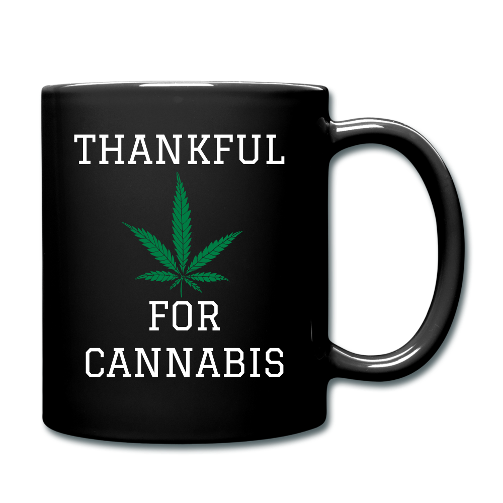Thankful For Cannabis Mug - black