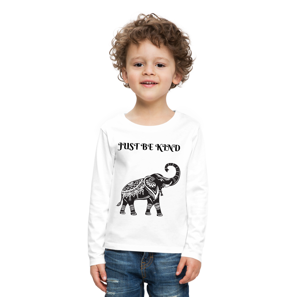 Just Be Kind, Just Be Humble Kids' Premium Long Sleeve T-Shirt - white