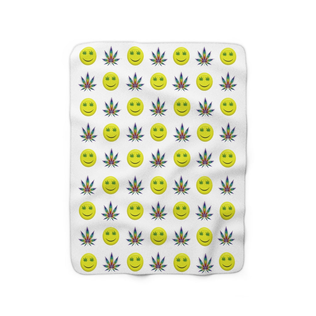 Faccina Cannabis Sherpa Fleece Blanket