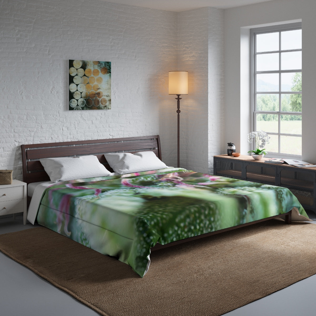 Blooming With Purple Cannabis Custom Designed Comforter.  A Unique Cannabis Gift For Friends & Family. Cannabis Decor For Your Home. Cannabis Comforter