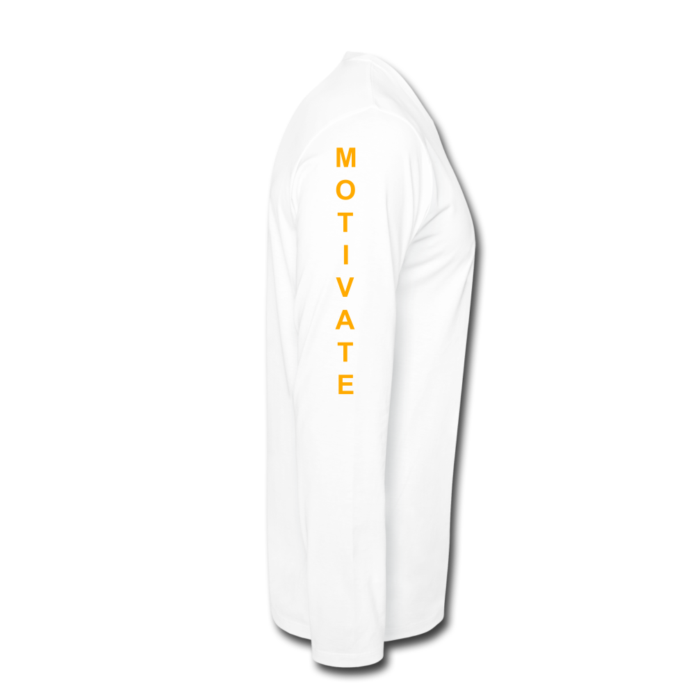 Motivate The Mind Men's Premium Long Sleeve T-Shirt - white
