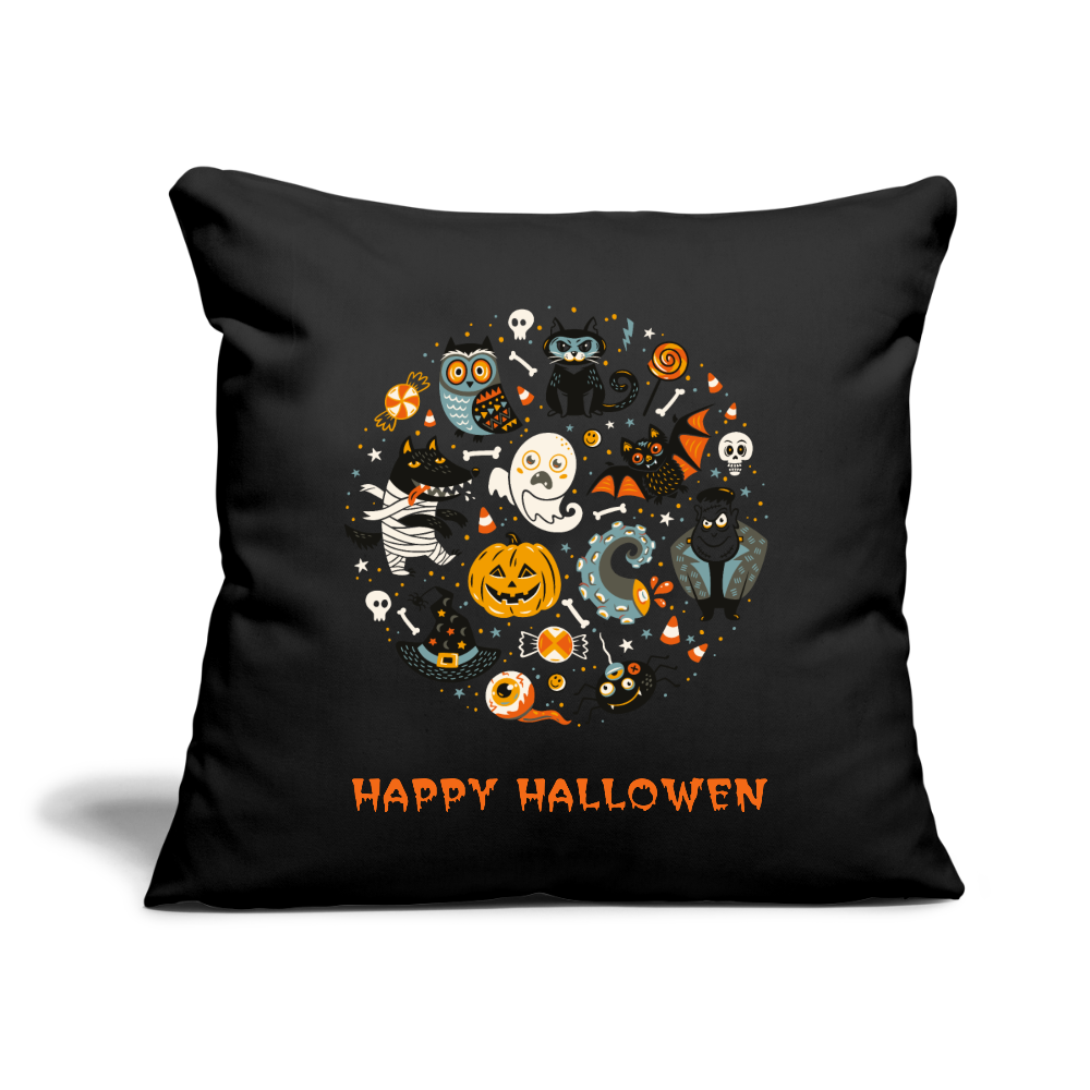 Throw Pillow Cover 18” x 18” - black