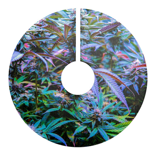 The Rainbow Cannabis Christmas Tree Skirt