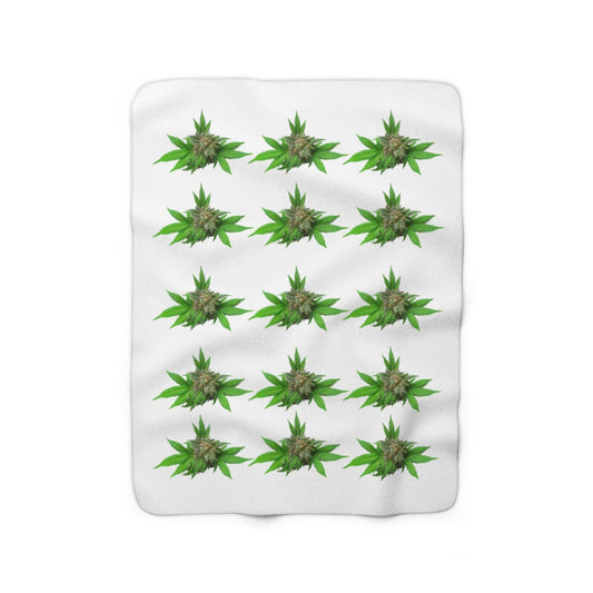 Semplicemente Cannabis Sherpa Fleece Blanket