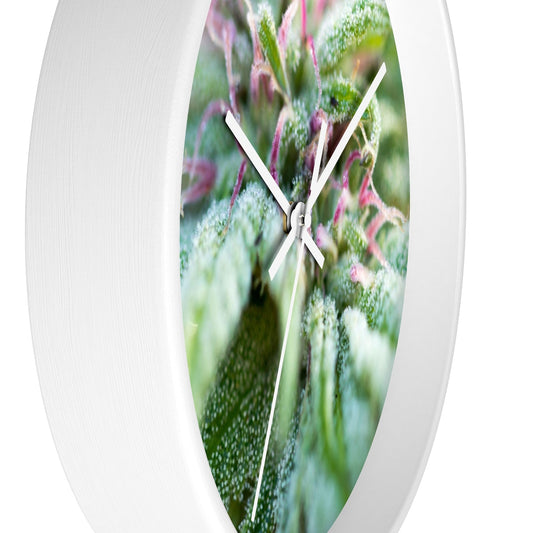 Blooming With Purple Cannabis Wall Clock
