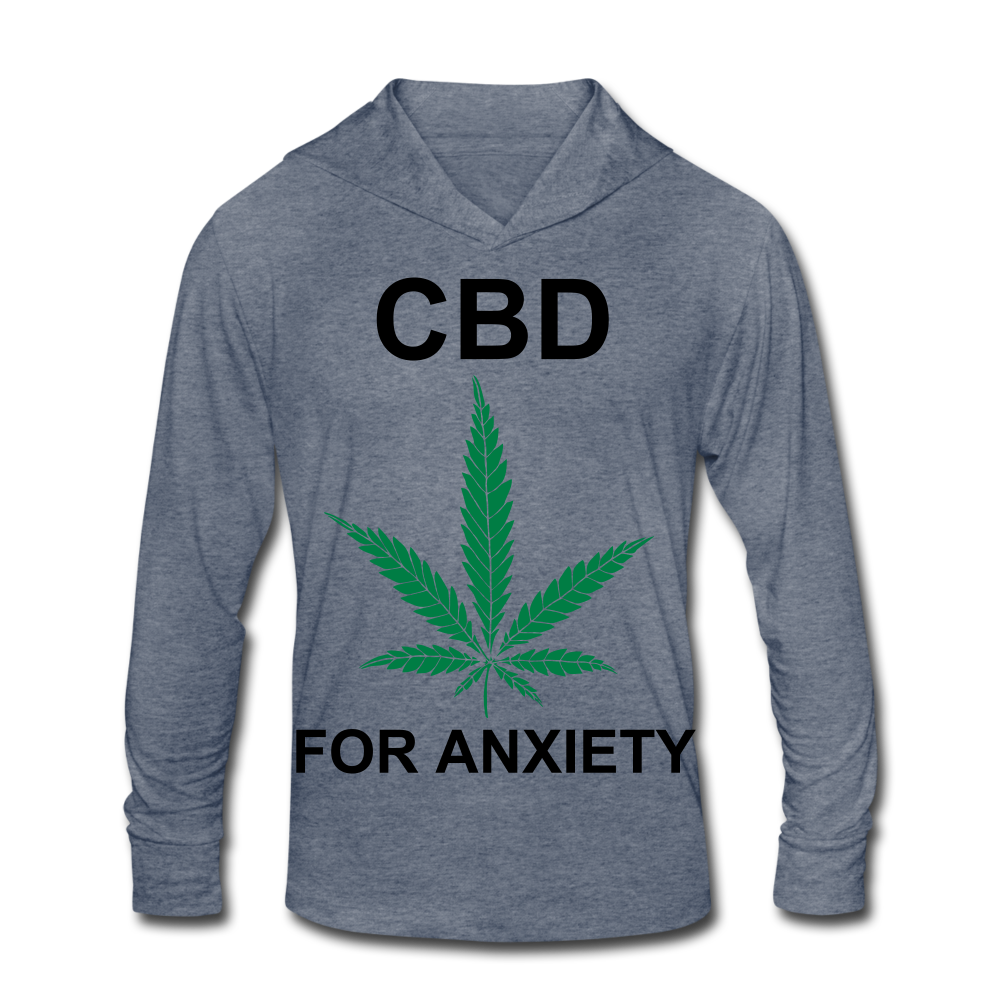 Anxiety Tri-Blend Hoodie Shirt - heather blue