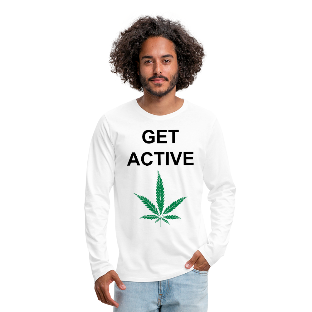 Get Active Men's Premium Long Sleeve T-Shirt - white