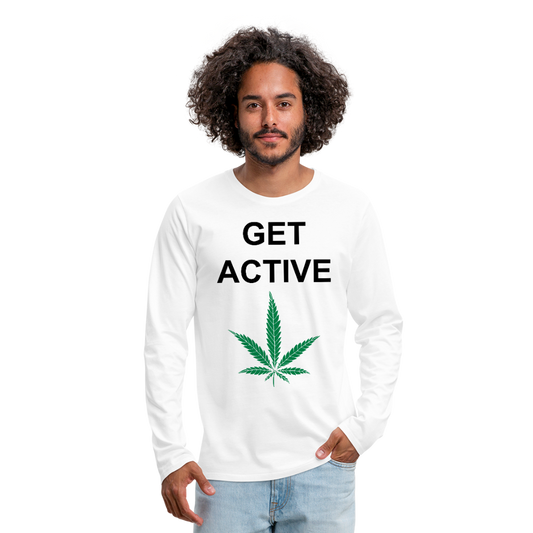 Get Active Men's Premium Long Sleeve T-Shirt - white