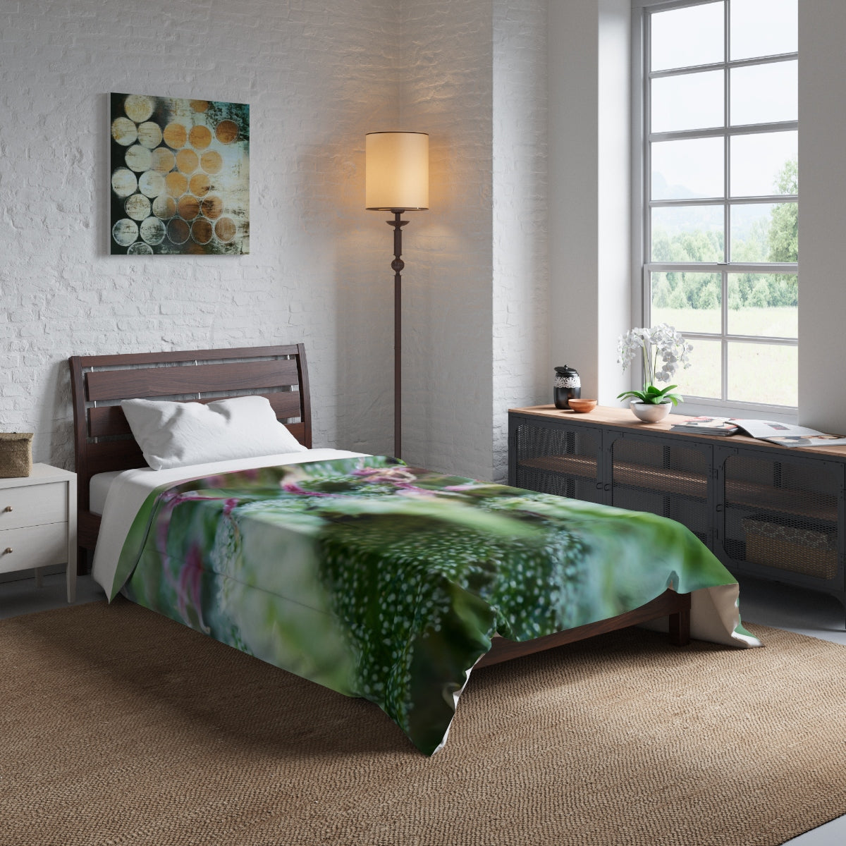 Blooming With Purple Cannabis Custom Designed Comforter.  A Unique Cannabis Gift For Friends & Family. Cannabis Decor For Your Home. Cannabis Comforter
