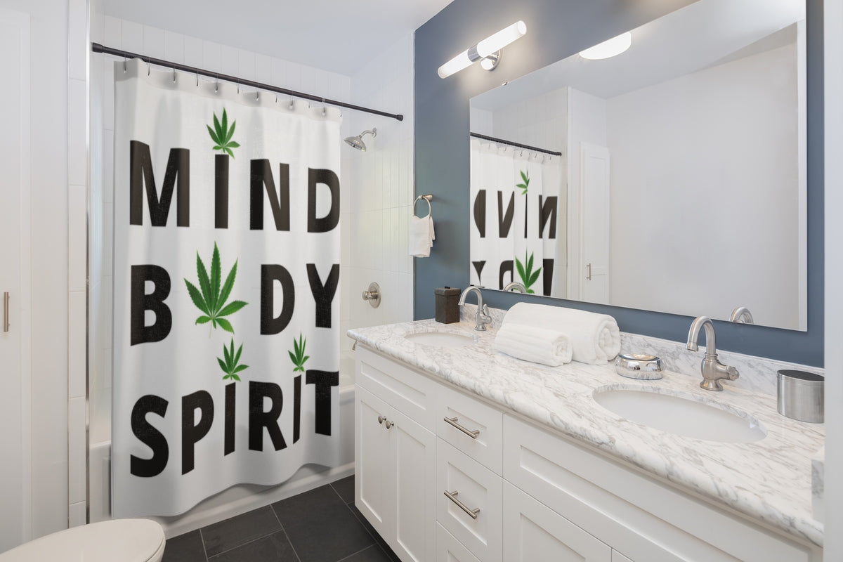 Mind Body Spirit Cannabis Shower Curtain