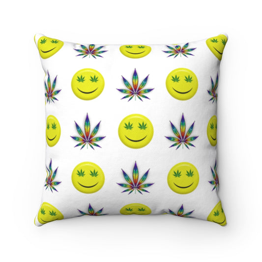 Faccina Cannabis Spun Polyester Square Pillow