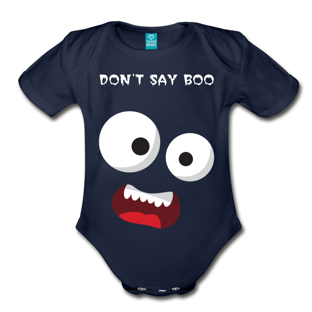 Organic Short Sleeve Baby Bodysuit - dark navy