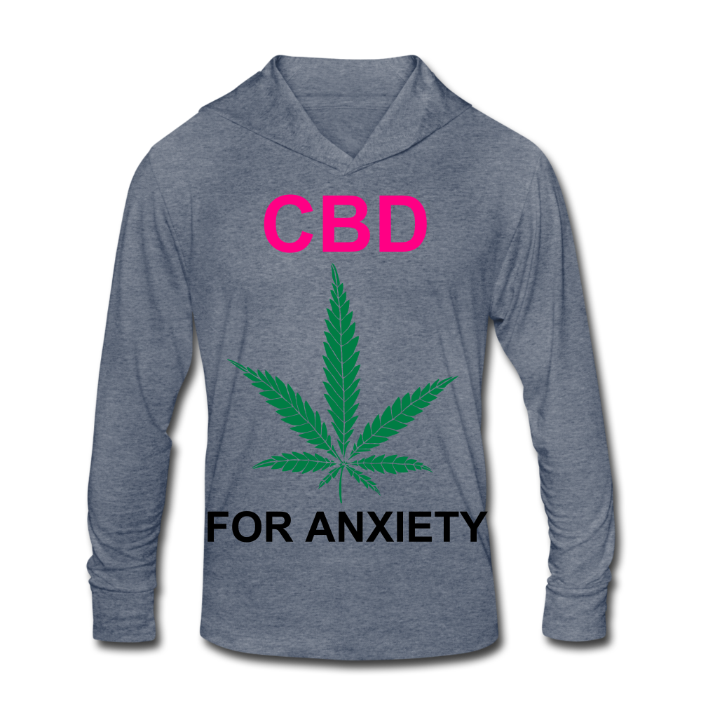 Anxiety Tri-Blend Hoodie Shirt - heather blue