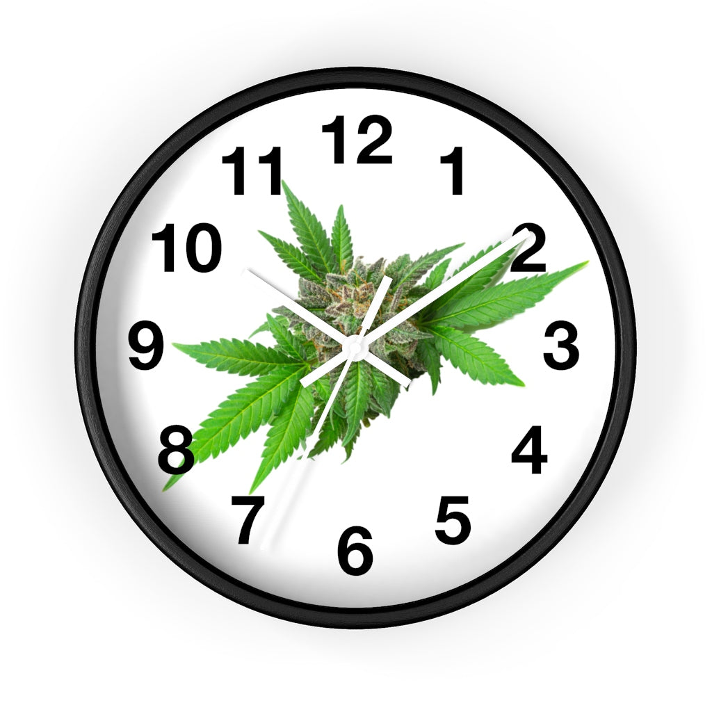Semplicemente Cannabis Wall Clock- White