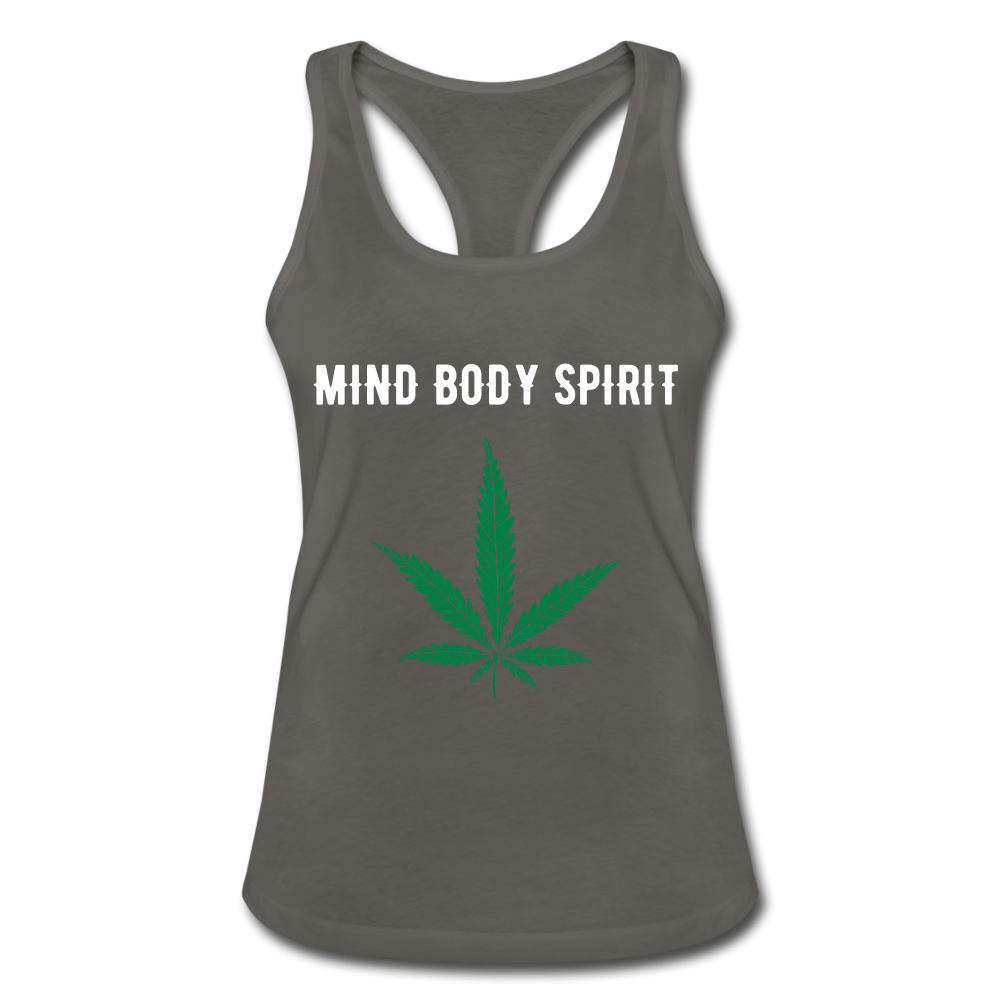 Mind Body Spirit Women's Racerback Tank Top - charcoal