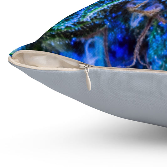 Catturare La Mia Attenzione Light Blue Cannabis Polyester Square Pillow