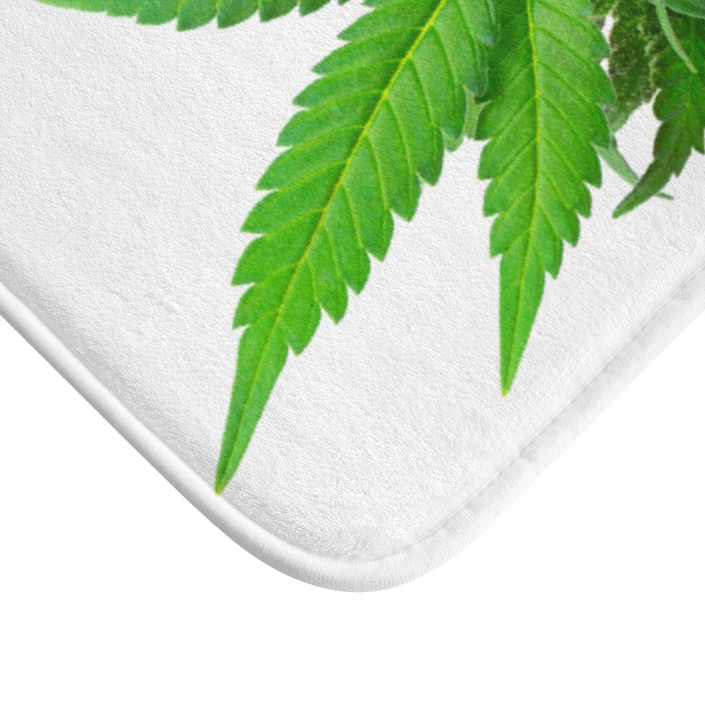 Semplicemente Cannabis Bath Mat- White