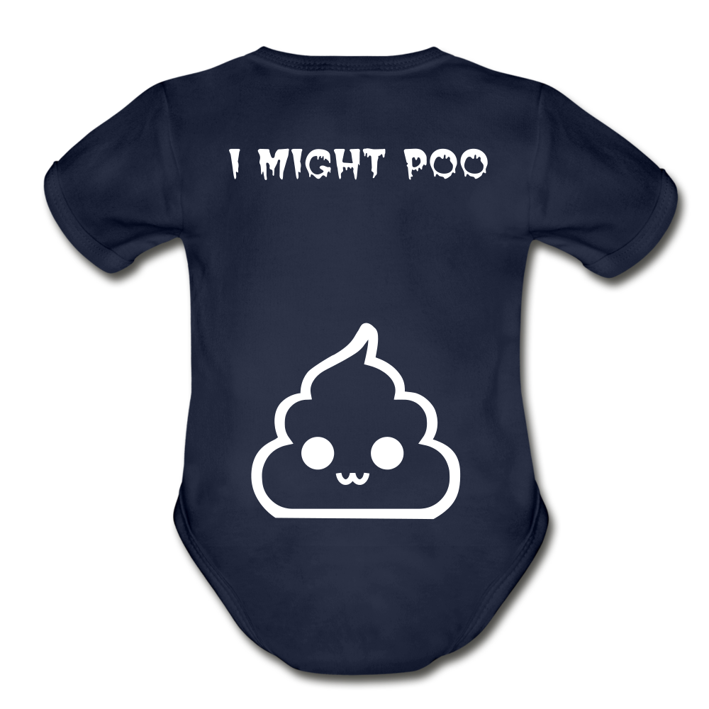 Organic Short Sleeve Baby Bodysuit - dark navy