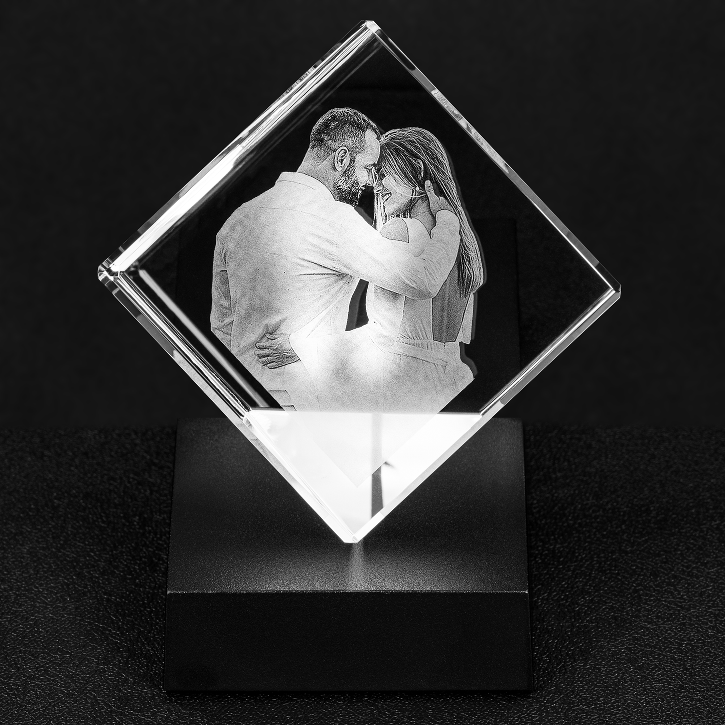Forever & Always Personalized Crystal Cut Corner Cube