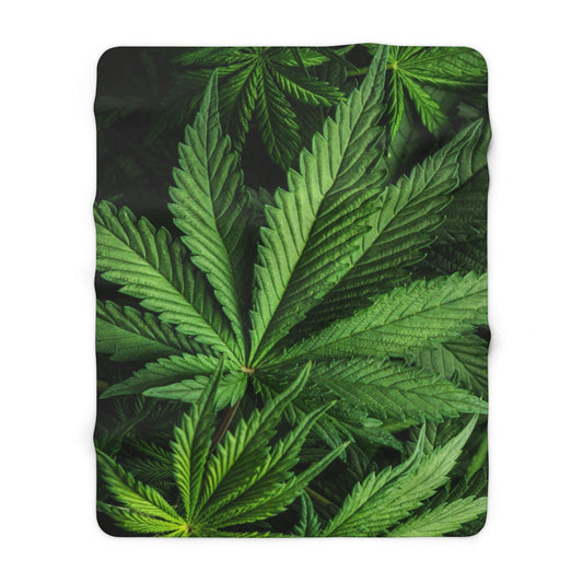 Cannabis Sherpa Fleece Blanket
