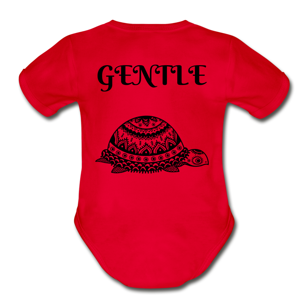 Organic Short Sleeve Baby Bodysuit - red