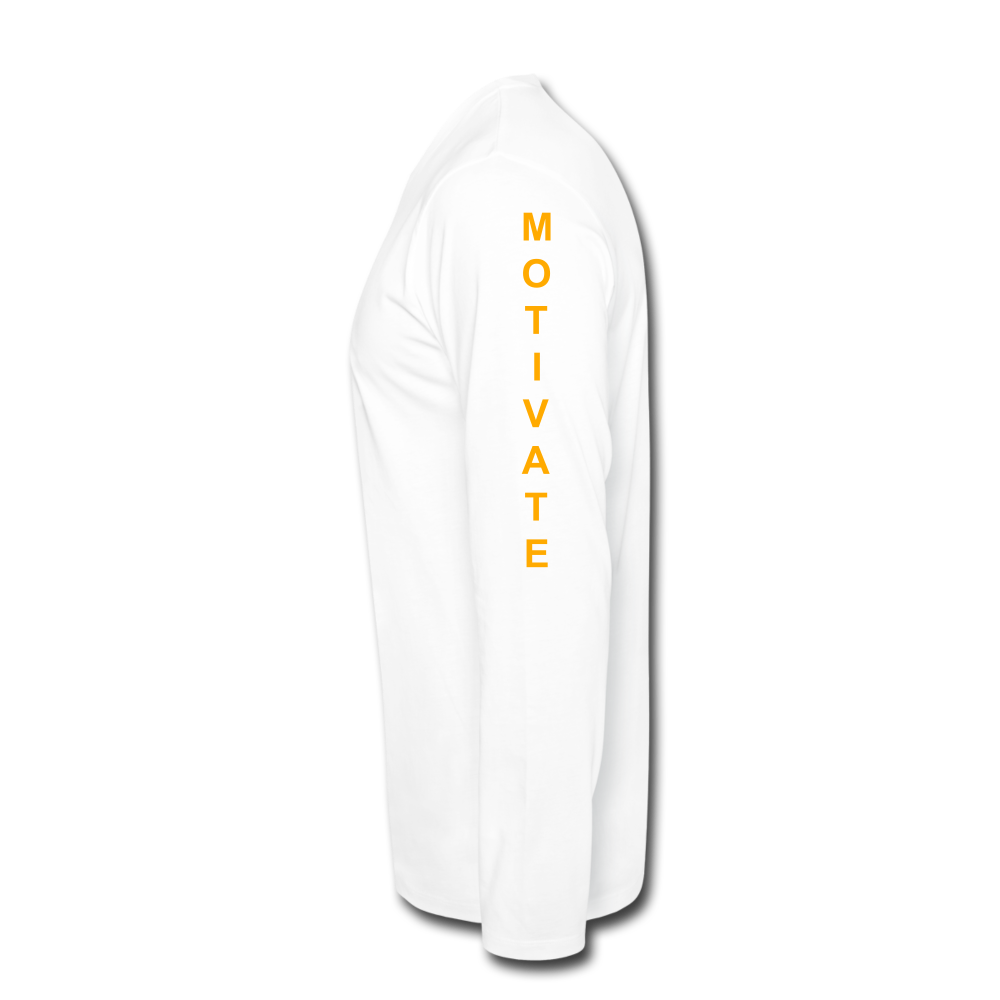 Motivate The Mind Men's Premium Long Sleeve T-Shirt - white