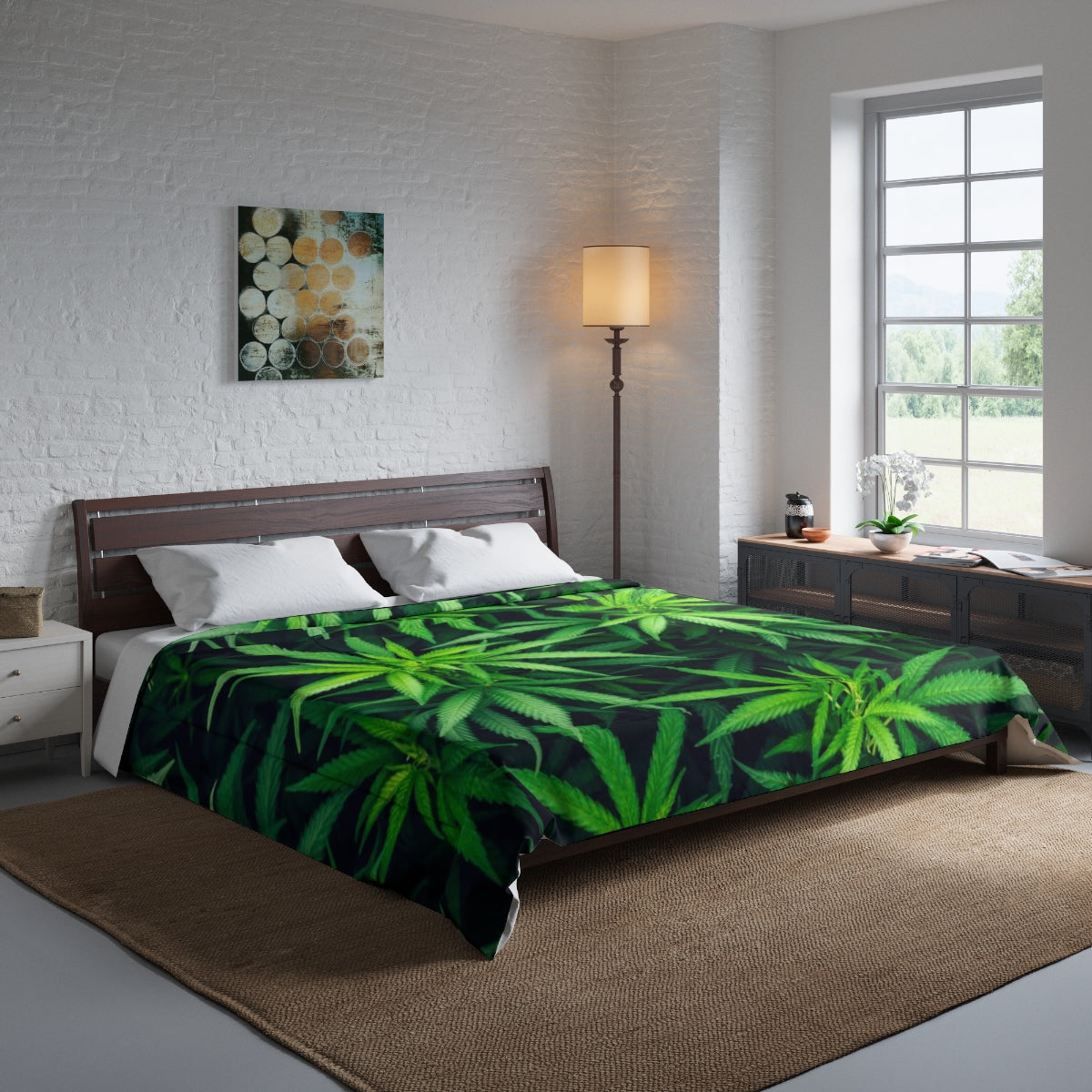 My Cannabis Custom Designed Comforter.  A Unique Cannabis Gift For Friends & Family. Cannabis Decor For Your Home. Cannabis Comforter