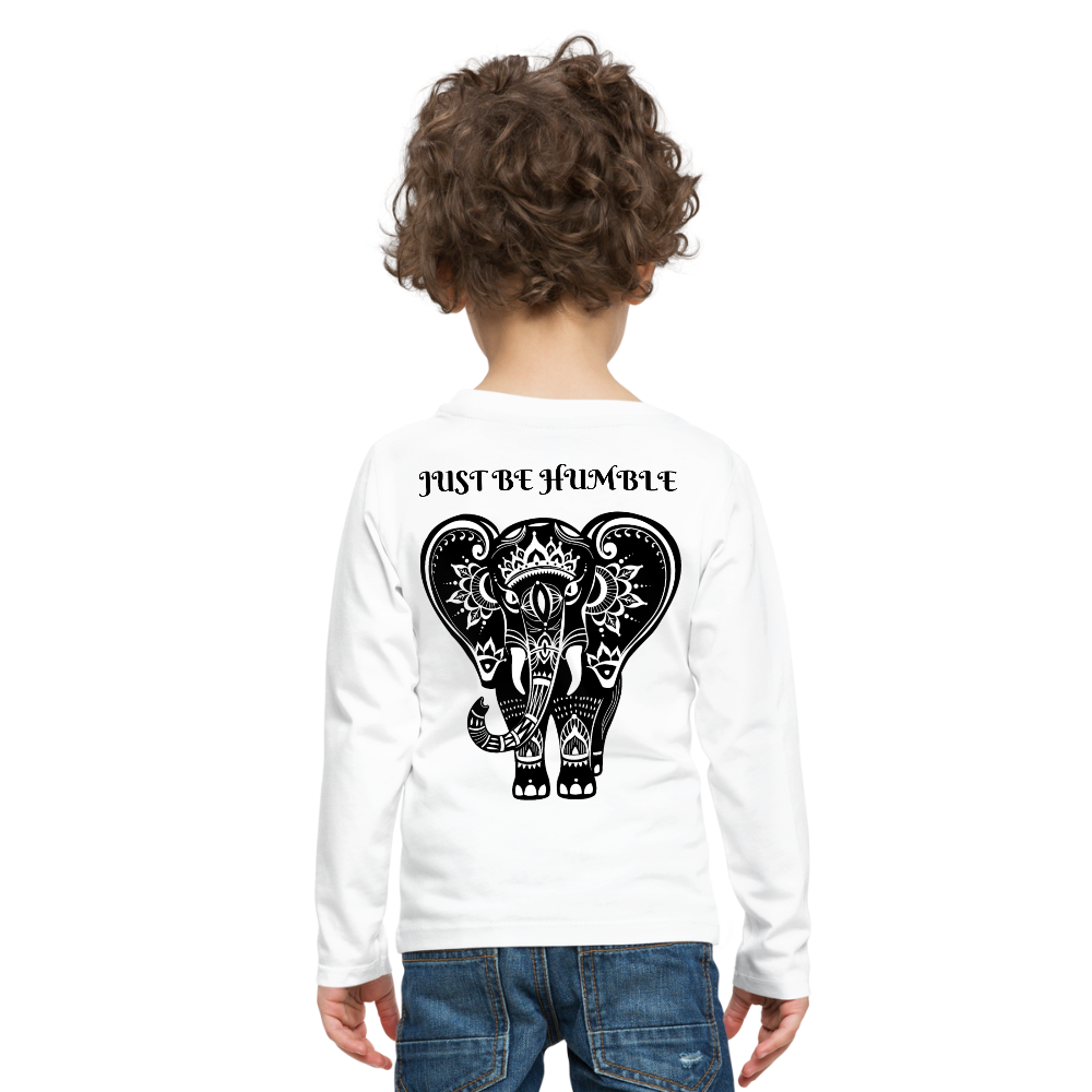 Just Be Kind, Just Be Humble Kids' Premium Long Sleeve T-Shirt - white