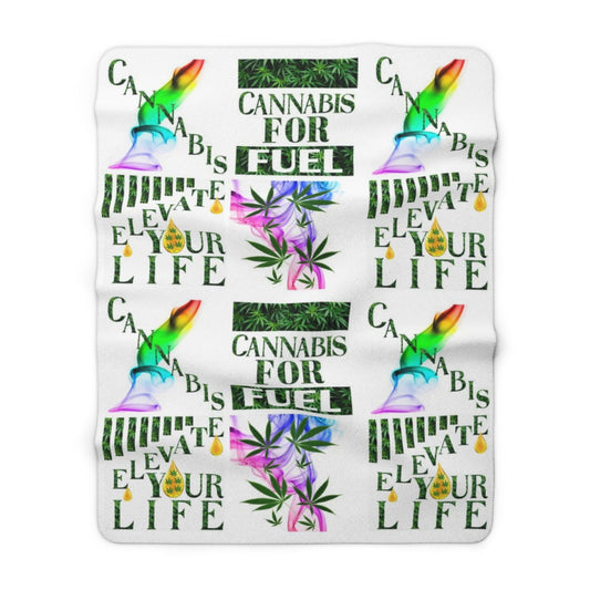Cannabis For Fuel Sherpa Fleece Blanket