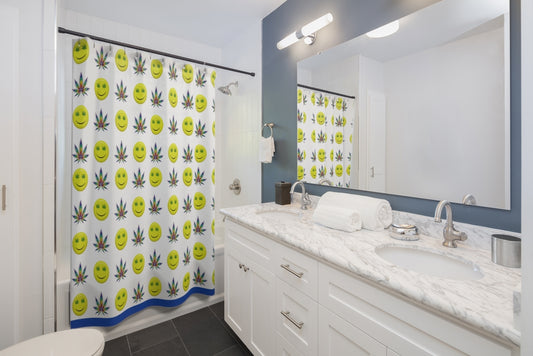 Faccina Cannabis Shower Curtain