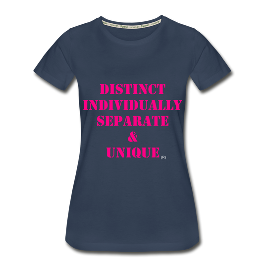 Distinct Individually Separate & Unique Women's Organic  T-Shirt - navy