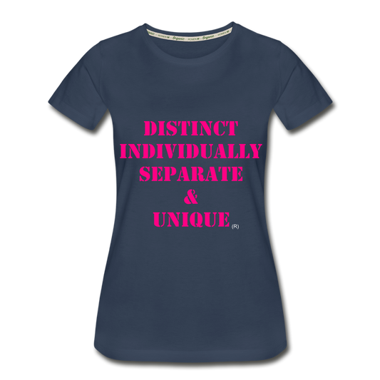Distinct Individually Separate & Unique Women's Organic T-Shirt - navy