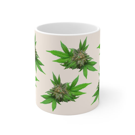 Semplicemente Cannabis Ceramic Mug- Off White