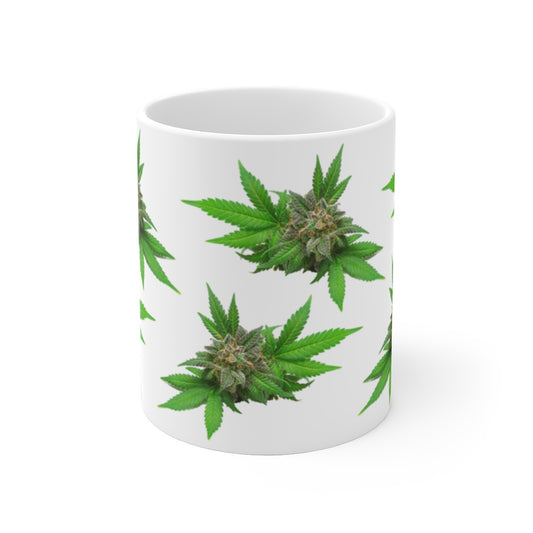 Semplicemente Cannabis Ceramic Mug- White