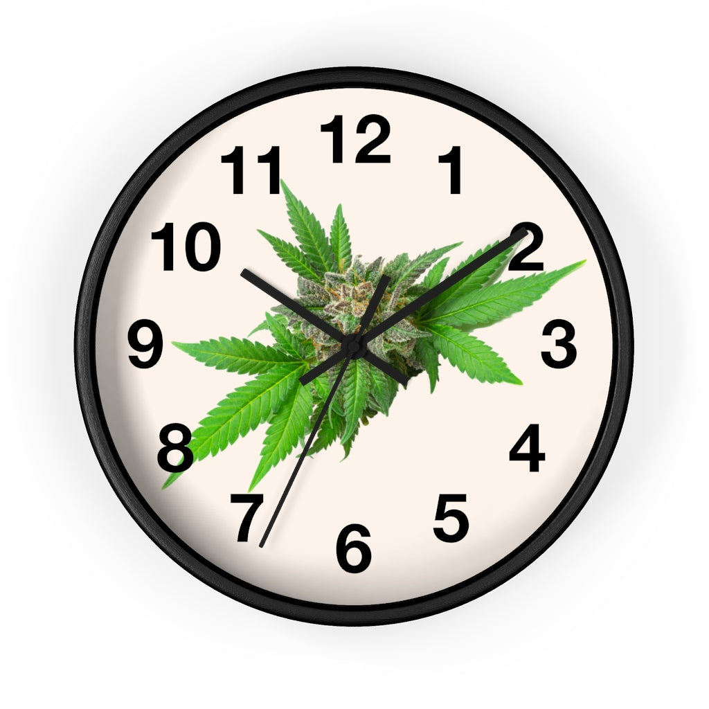 Semplicemente Cannabis Wall Clock- Off White