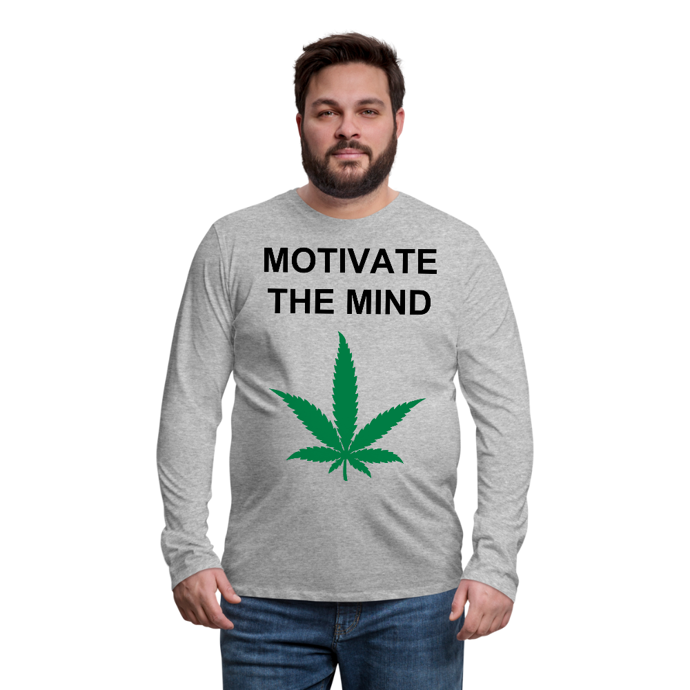 Motivate The Mind Men's Premium Long Sleeve T-Shirt - heather gray