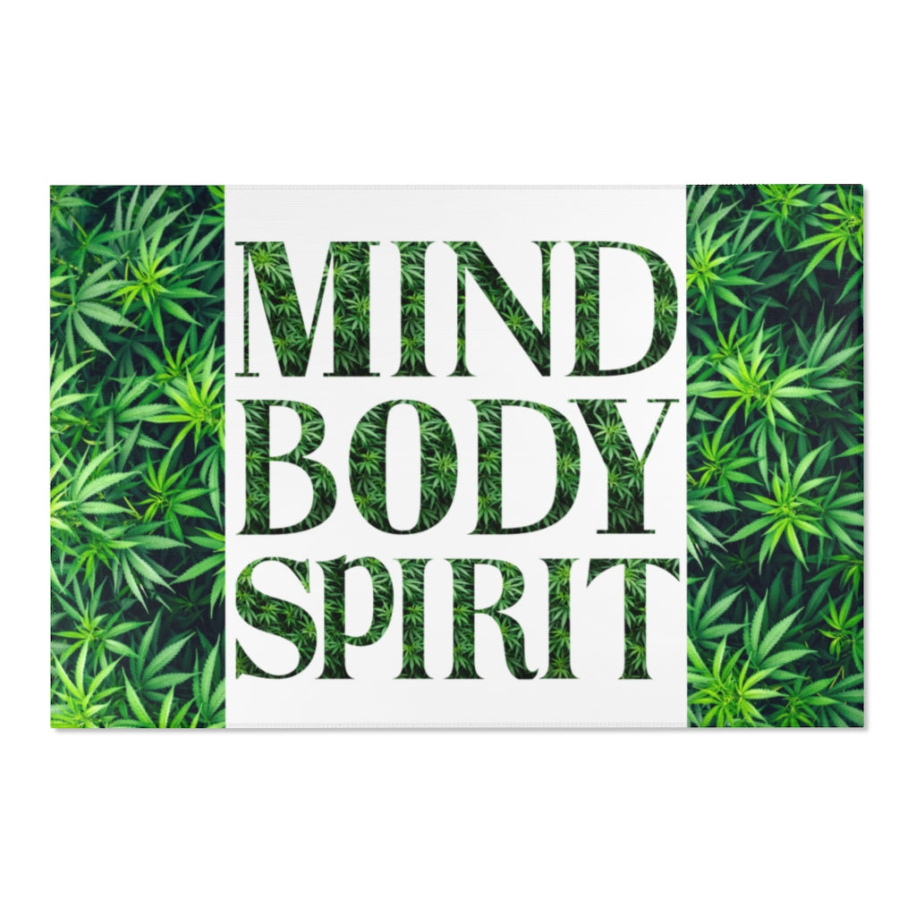 Mind Body Spirit Cannabis Area Rugs