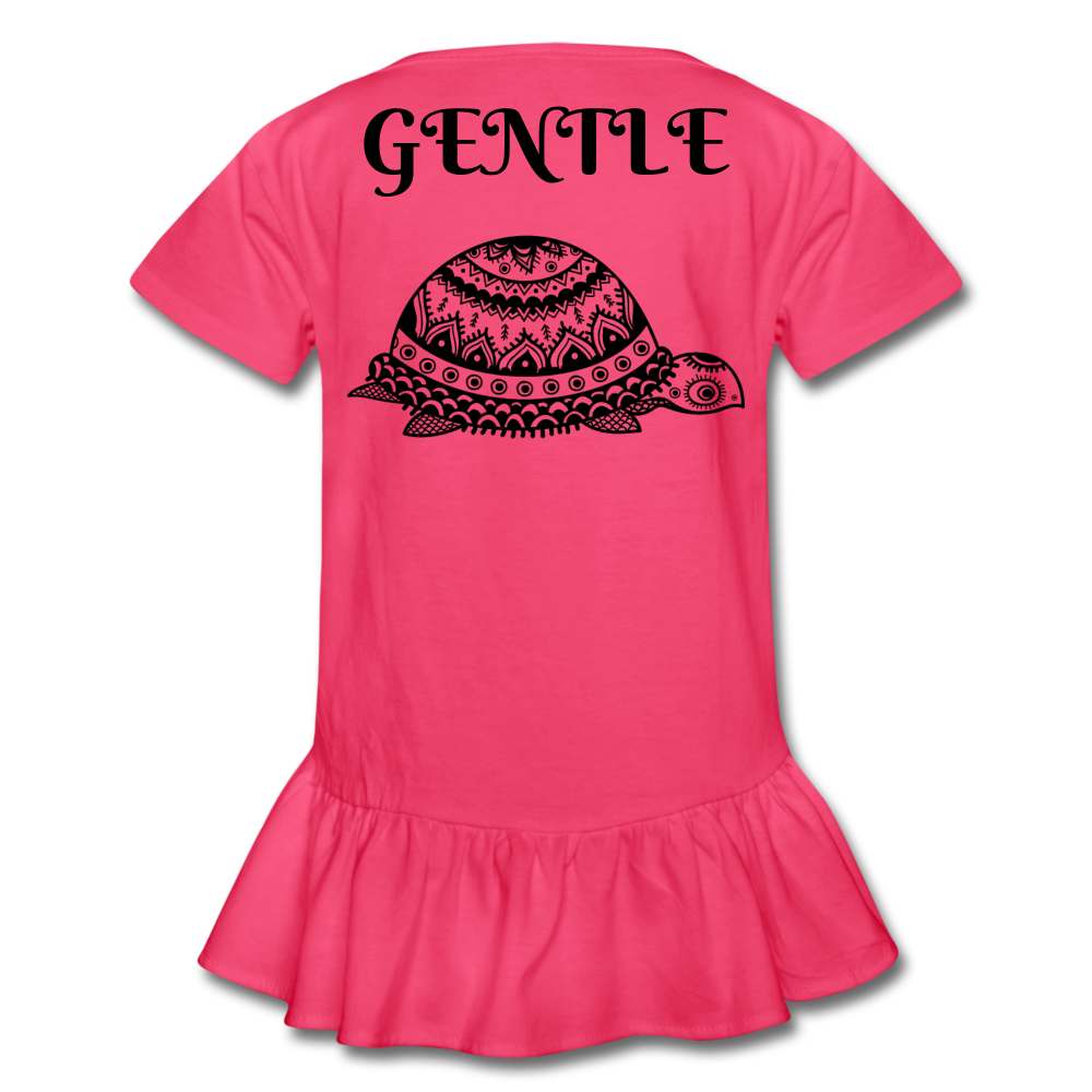 Girl’s Ruffle T-Shirt - fuchsia