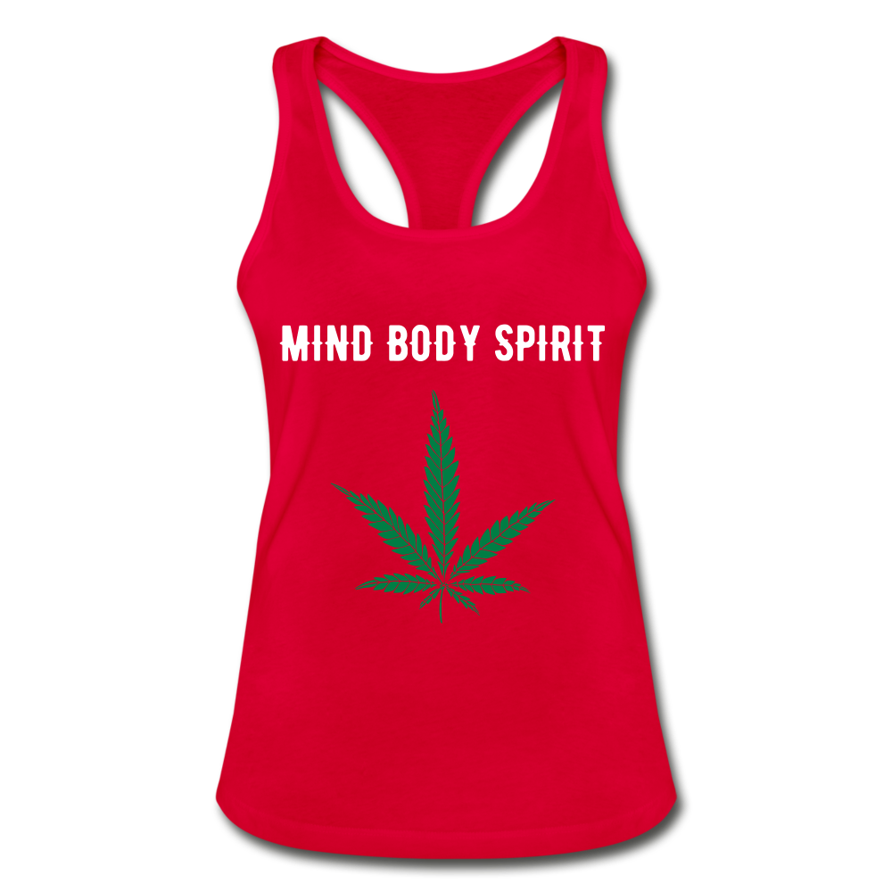 Mind Body Spirit Women's Racerback Tank Top - red